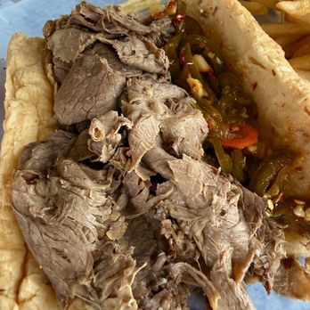 Bellalukes - Beef dipped and I put the peppers under the lid. - Hot Dogs Near Me - Lake Zurich, Illinois