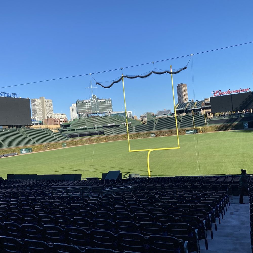 Wrigley Field Tours - Setup for upcoming football game - Tours Near Me - Chicago, Illinois Wrigley Field Tours - Setup for upcoming football game - Tours Near Me - Chicago, Illinois