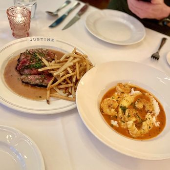 Justine - Steak Frites and Shrimp & Grits - French Near Me - New Orleans, Louisiana Justine - Steak Frites and Shrimp & Grits - French Near Me - New Orleans, Louisiana