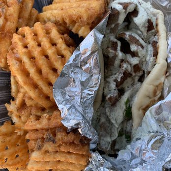 Naan Stop Kabob - Gyro Combo (Lamb) waffle fries - Halal Near Me - Hercules, California Naan Stop Kabob - Gyro Combo (Lamb) waffle fries - Halal Near Me - Hercules, California