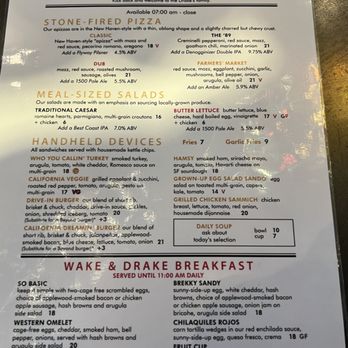 Drake’s Flyaway - August 26, 2023 menu - Pizza Near Me - San Francisco, California