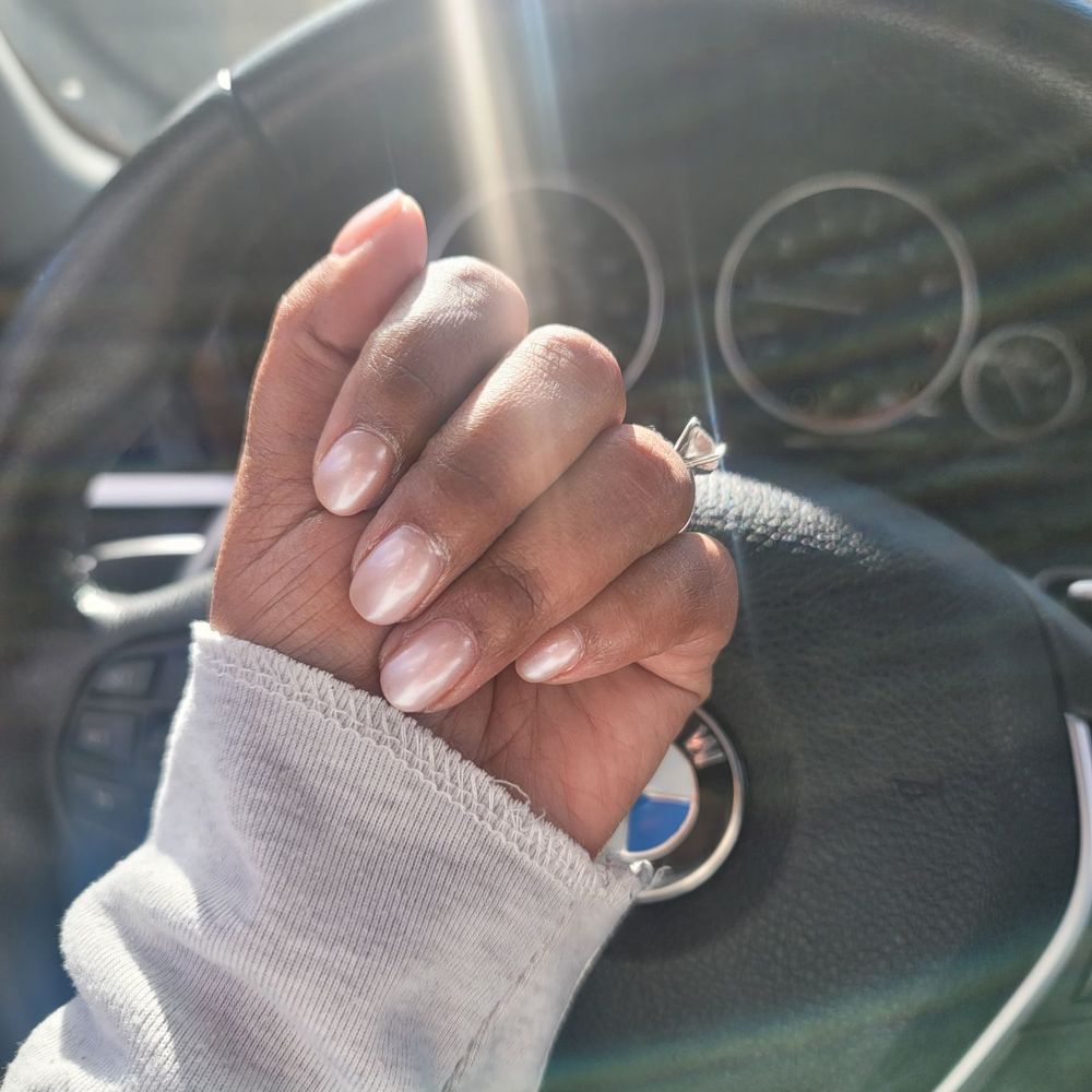 Sen Nails - Chrome dip on natural - Nail Salons Near Me - Brentwood, California