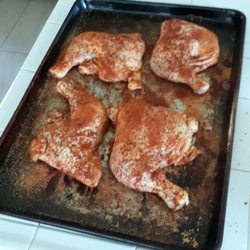 El Rancho Grande - Quarter legs ready for smoker.