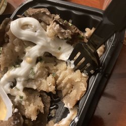 Wendy's - Brown Sour Cream and Chive Baked Potato. The potato was so brown. But I mean it is fast food?