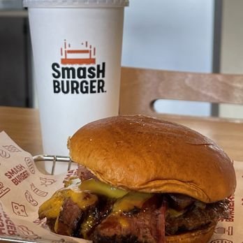 Smashburger - SMOKED BACON BRISKET BURGER - Burgers Near Me - Carson, California Smashburger - SMOKED BACON BRISKET BURGER - Burgers Near Me - Carson, California