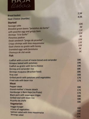 Menu photo 1 Restaurante Bem Haja Lisbon, 11 Menu photo 1 Restaurante Bem Haja Lisbon, 11