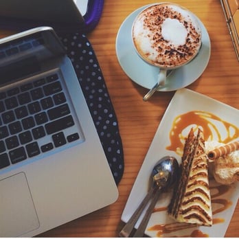 Café del Valle - Cappuccino with a slice of carrot cake. Perfect place to do work - Cafeteria Near Me - Seville, SE Café del Valle - Cappuccino with a slice of carrot cake. Perfect place to do work - Cafeteria Near Me - Seville, SE