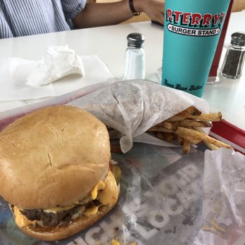 P. Terry's Burger Stand - Double cheeseburger with fries - Fast Food Near Me - Austin, Texas