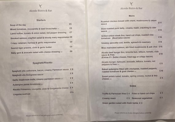 Menu photo 1 Alcedo Bistro & Bar London, XGL