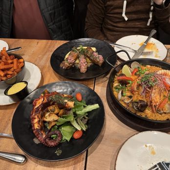 Limón - Sweet Potato Fries, octopus, lengua, paella like tacu tacu - Peruvian Near Me - Walnut Creek, California Limón - Sweet Potato Fries, octopus, lengua, paella like tacu tacu - Peruvian Near Me - Walnut Creek, California
