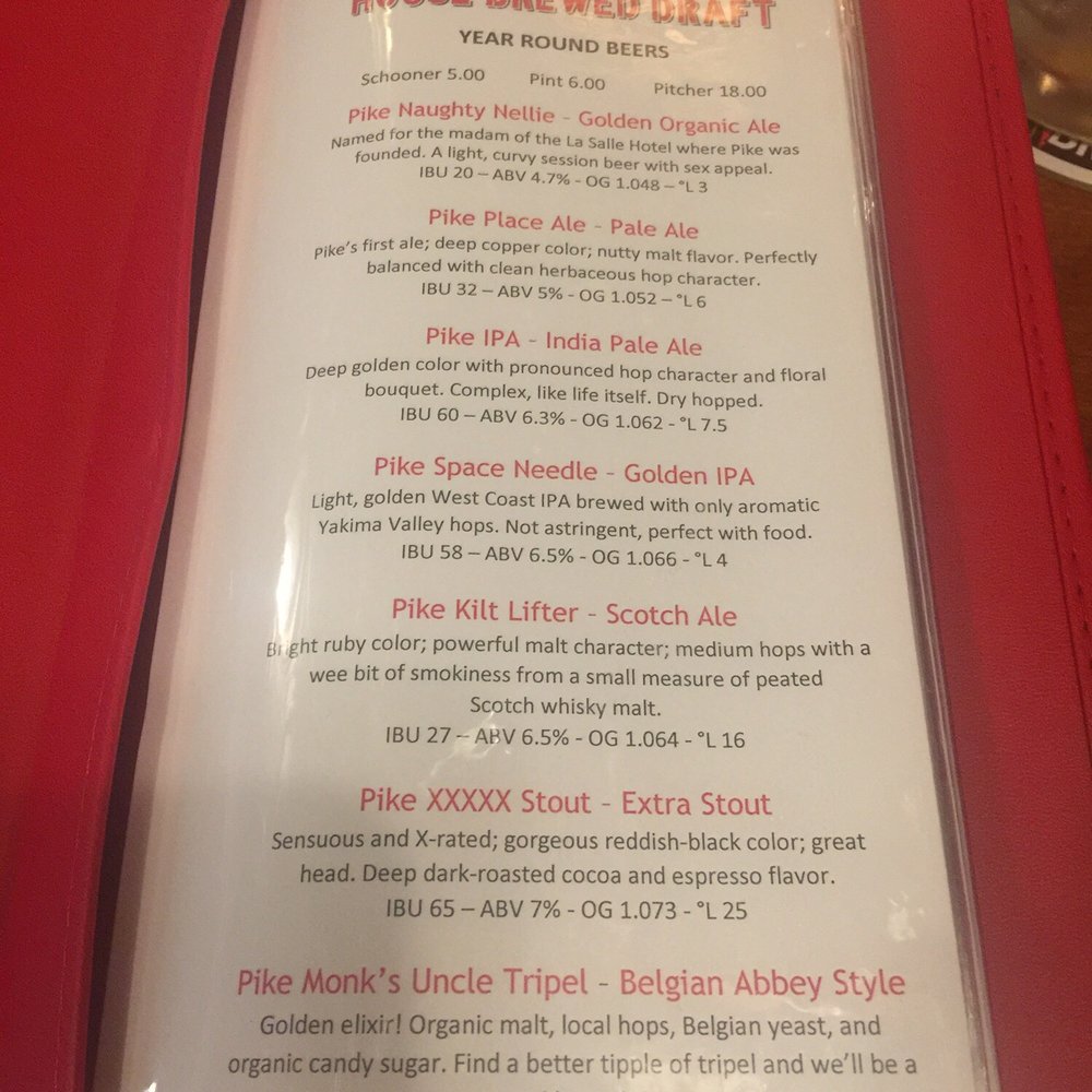 Pike Brewing Company - Draft menu - Brewpubs Near Me - Seattle, Washington Pike Brewing Company - Draft menu - Brewpubs Near Me - Seattle, Washington