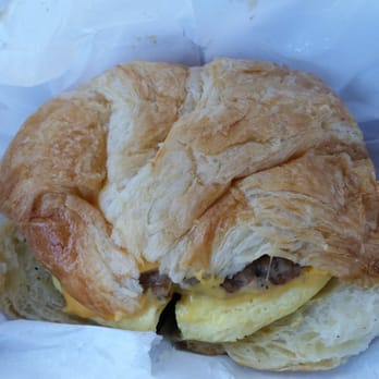 Happy Donuts - De Anza - Sausage Egg & Cheese Croissant - $4.95 - Donuts Near Me - San Jose, California Happy Donuts - De Anza - Sausage Egg & Cheese Croissant - $4.95 - Donuts Near Me - San Jose, California