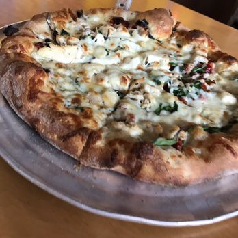 Savage Pizza - Chicken Florentine with sun-dried tomatoes and mushrooms. - Pizza Near Me - Atlanta, Georgia Savage Pizza - Chicken Florentine with sun-dried tomatoes and mushrooms. - Pizza Near Me - Atlanta, Georgia