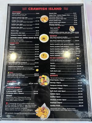 Menu photo 3 Crawfish Island Federal Way, WA
