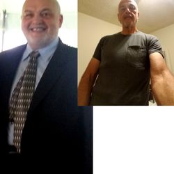 Fight Fit Training - Before and after working out with James. Lost 110lb, from 295 to 185 as of 05/10/2017