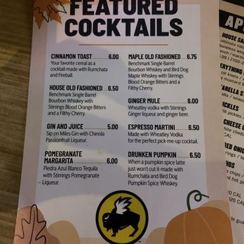 Buffalo Wild Wings - Featured Cocktails Fall 2023 - Chicken Wings Near Me - Fort Wayne, Indiana