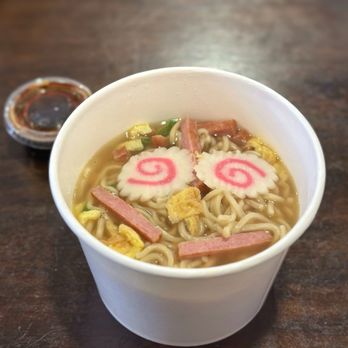 North Shore Plate Lunch - HAWAIIAN STYLE SAIMIN -  Nspl house broth, wheat egg noodle, spam, kamaboko, sliced egg & green onion - Hawaiian Near Me - Norco, California