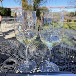 Sarah's Vineyard - Our first glass of white wine.