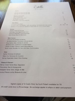 Menu photo 2 Estelle Bistro Northcote, VIC