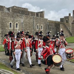 Dover Castle - A group of reenactment soldiers
