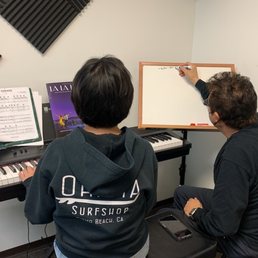 Here Mr. Art is teaching my daughter how to read music or maybe quizzing her :)