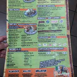 Metro Balderas Taqueria - Menu