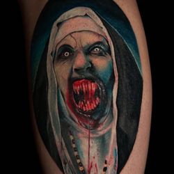 Beholder Tattoo - Color realism tattoo, the nun tattoo By Squatch