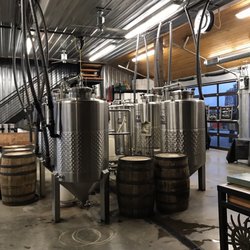 Alluvial Brewing - Brewing tanks in back room
