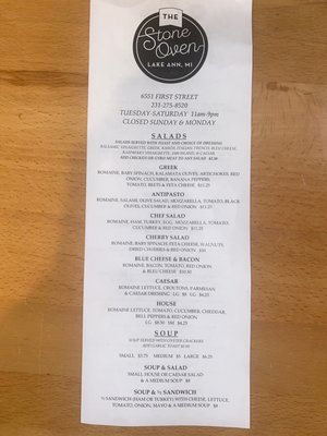 Menu photo 4 The Stone Oven Lake Ann, MI Menu photo 4 The Stone Oven Lake Ann, MI