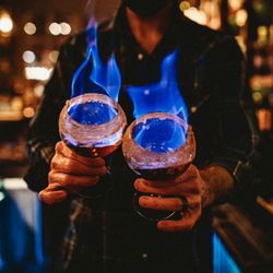 Niche Restaurant - Niche Coffee - orange liqueur sets the rim ablaze, caramelizing cinnamon and sugar, then topped with Buffalo Trace bourbon cream, coffee, an