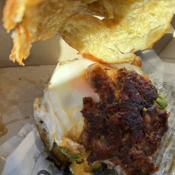 Sunny Side Cafe - a burger with a fried egg - Breakfast & Brunch Near Me - Baltimore, Maryland