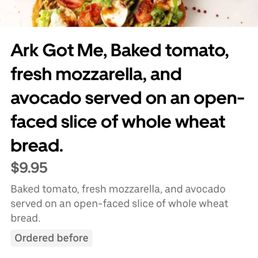 This is from Ark's menu, not close to what I was sent.
