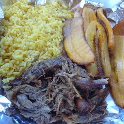 Nelly's Restaurant - Pulled pork w/ yellow rice, at Nelly's Restaurant in New Haven, CT.