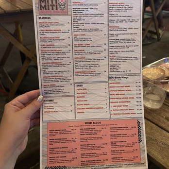 Miti Miti - Front of menu - Latin American Near Me - Brooklyn, New York