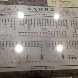 Menu in the table