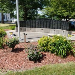 Wolcott Community Veteran Memorial - Curved monument with Veteran's names