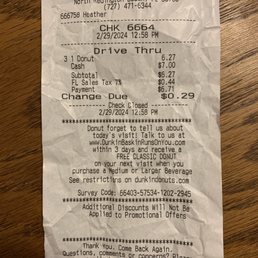 a receipt for a drive thru a receipt for a drive thru