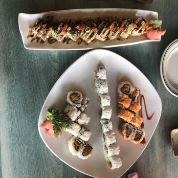 Nobuko - Top filet mignon roll. Spicy yellow tale, middle fresh salmon and right dynamite - Japanese Near Me - Harvey, Louisiana Nobuko - Top filet mignon roll. Spicy yellow tale, middle fresh salmon and right dynamite - Japanese Near Me - Harvey, Louisiana
