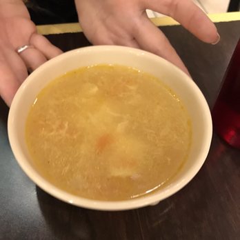 Tainan Bistro - free egg and tomato soup. gotta have soup with every meal. - Taiwanese Near Me - Houston, Texas