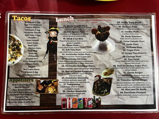 Menu photo 1 Tejanitas Mexican Restaurant San Antonio, TX Menu photo 1 Tejanitas Mexican Restaurant San Antonio, TX