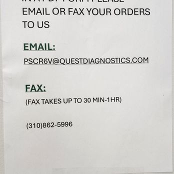 Quest Diagnostics - Email and Fax - Laboratory Testing Near Me - Playa Vista, California Quest Diagnostics - Email and Fax - Laboratory Testing Near Me - Playa Vista, California