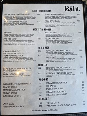 Menu photo 2 The Baht Gatlinburg, TN