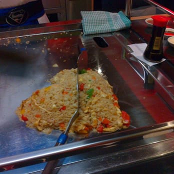 Sapporo Teppanyaki - Superman, our chef, getting creative with the fried rice. - Japanese Near Me - Glasgow, GLG