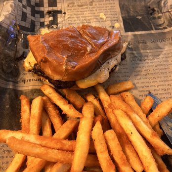 NOB Restaurant & Bar - 1/2 of a double cheese smash burger - Sports Bars Near Me - Sun Prairie, Wisconsin NOB Restaurant & Bar - 1/2 of a double cheese smash burger - Sports Bars Near Me - Sun Prairie, Wisconsin