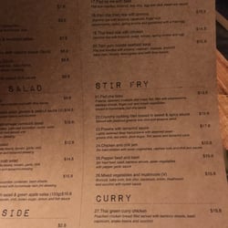 Pad Cha Thai Contempary - Menu