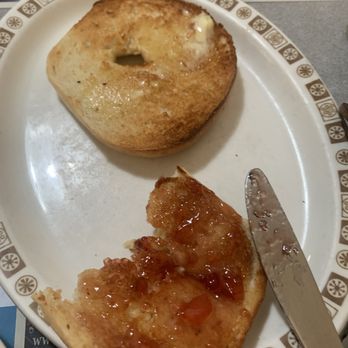 Lighthouse Cafe - Plain Bagel with grape jelly - Breakfast & Brunch Near Me - Medford, Massachusetts