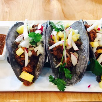 Mesa Mercado - The Al Pastor taco trio. Omg, awesome. Best Pastor marinade I've had. Garnished with fresh pineapple, radish, and cilantro. - Mexican Near Me - Carmichael, California Mesa Mercado - The Al Pastor taco trio. Omg, awesome. Best Pastor marinade I've had. Garnished with fresh pineapple, radish, and cilantro. - Mexican Near Me - Carmichael, California