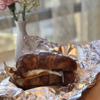Cafe Sweet Street - Fried Egg, bacon, and pepper jack cheese on a croissant. - Breakfast & Brunch Near Me - Reading, Pennsylvania