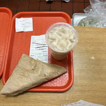Vanessa's Dumpling House - sesame pancake, coconut boba.  sitting after an hour wait - Chinese Near Me - New York, New York