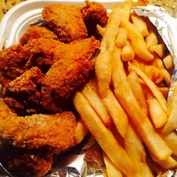 Moby's Fish & Chicken - Chicken wings and fries